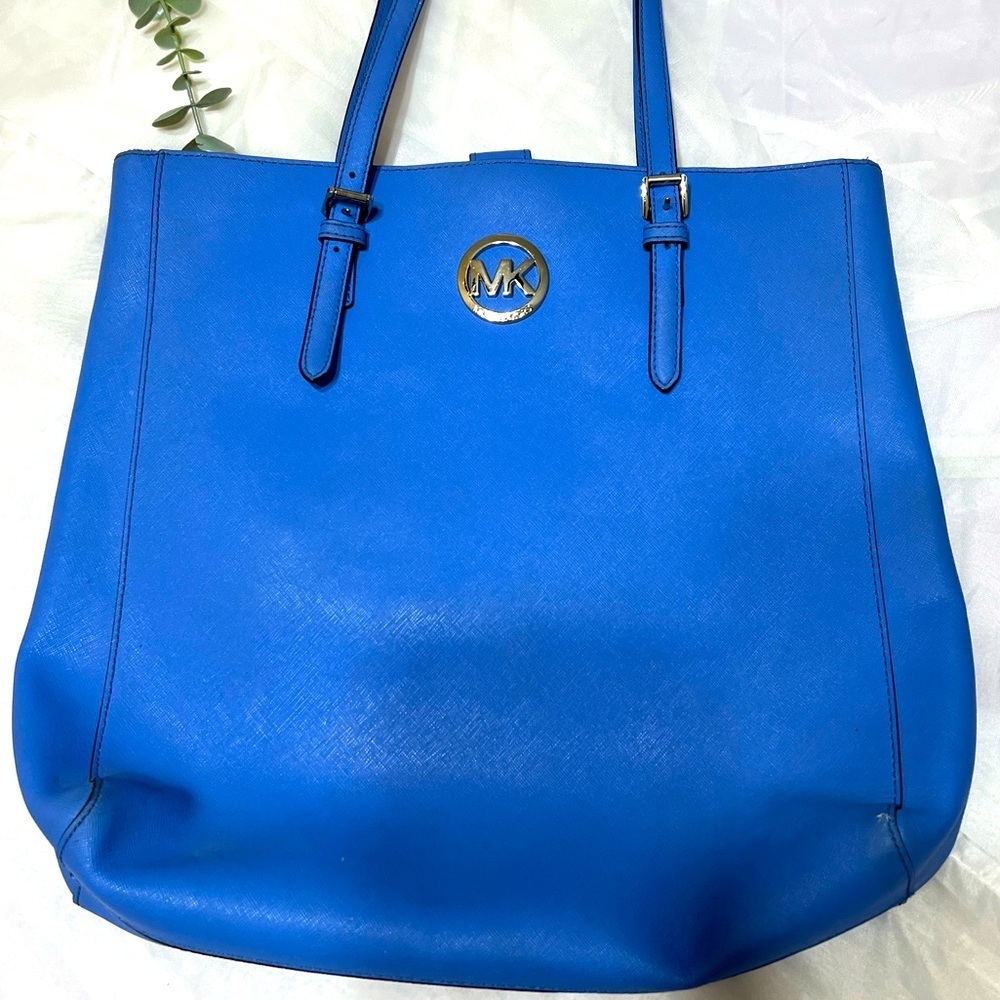 Michael Kors Saffiano Blue Jet Set Large Travel Tote